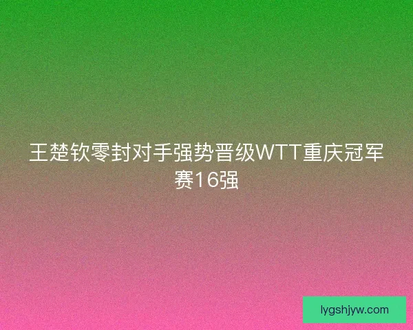 王楚钦零封对手强势晋级WTT重庆冠军赛16强 王楚钦零封对手强势晋级WTT重庆冠军赛16强
