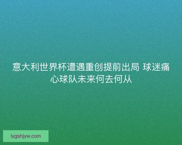 意大利世界杯遭遇重创提前出局 球迷痛心球队未来何去何从 意大利世界杯遭遇重创提前出局 球迷痛心球队未来何去何从